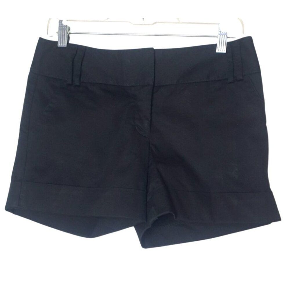 Express Womens Black Cuffed Shorts Size 6 Dressy Pockets Belt Loops Formal